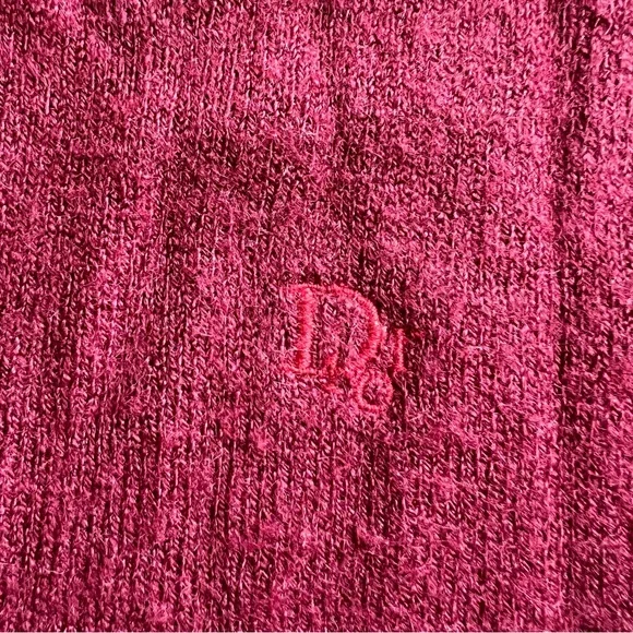 Vintage Christian Dior made in USA Men's Deep Red V-Neck Sweater Sz XL